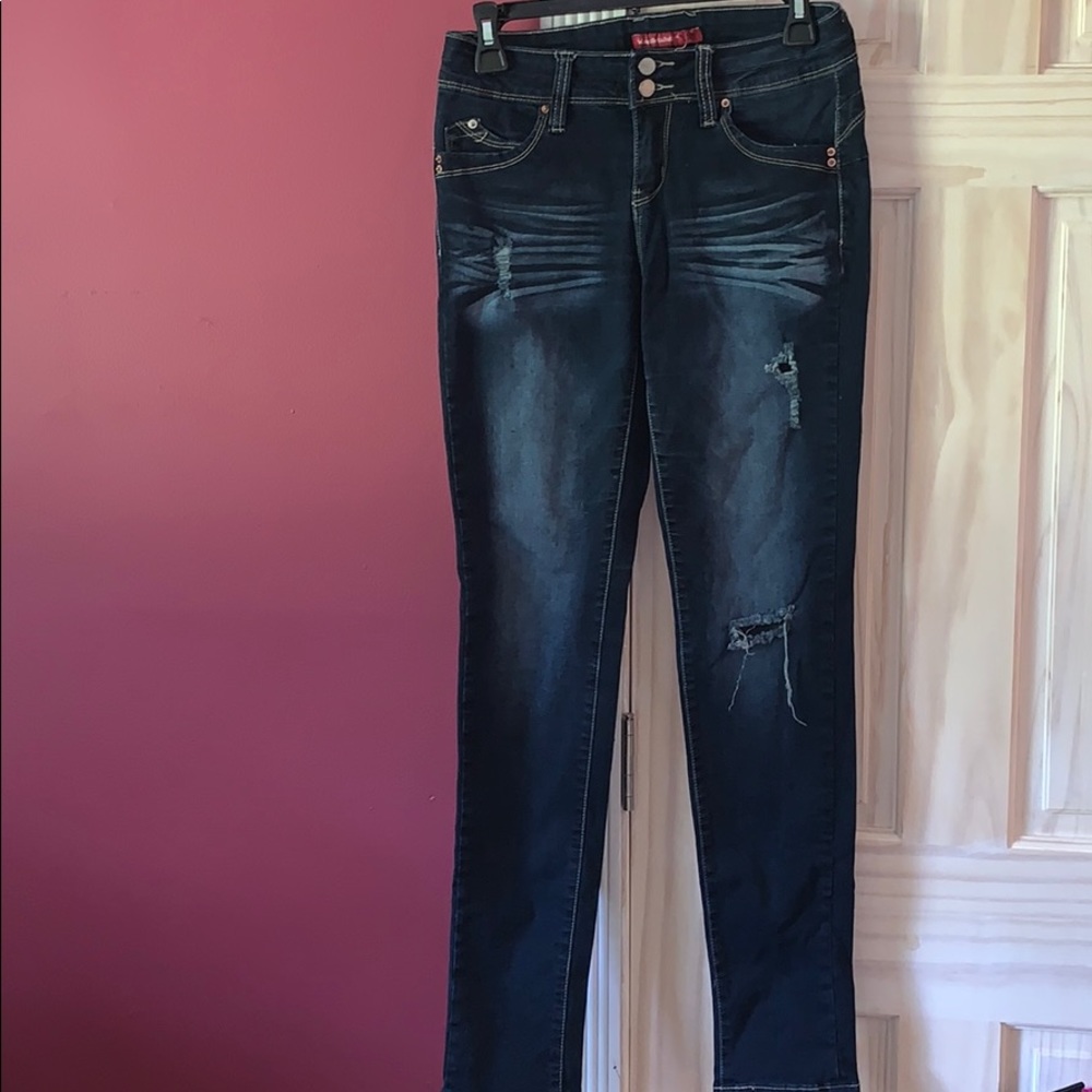Dark blue jeans